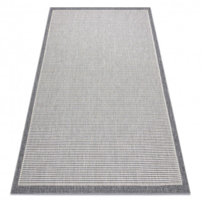 Covor SPRING 20411332 linii, cadru sisal, buclat - gri, 160x230 cm foto