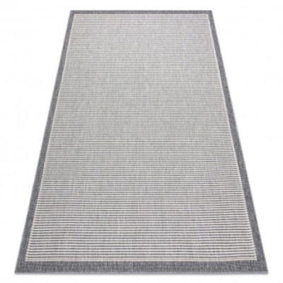 Covor SPRING 20411332 linii, cadru sisal, buclat - gri, 160x230 cm foto