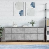 Servante, 3 piese, gri beton, lemn prelucrat