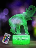 Lumina de noapte 3D pentru copii Nice Dream, LED, model elefant, RGB, acril, 21 x 13,5 cm