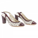 Sandale dama, MIU-063/4LB, elegant, piele naturala, visiniu, 35 - 40