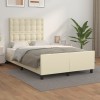 VidaXL Cadru de pat cu tăblie, crem, 120x200 cm, piele ecologică 3125563