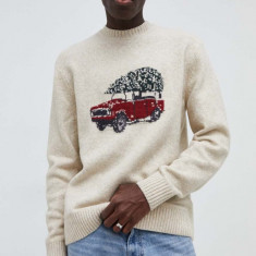 Abercrombie & Fitch pulover culoarea bej
