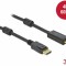 Cablu activ DisplayPort 1.2 la HDMI 4K60Hz T-T 3m Negru, Delock 85957