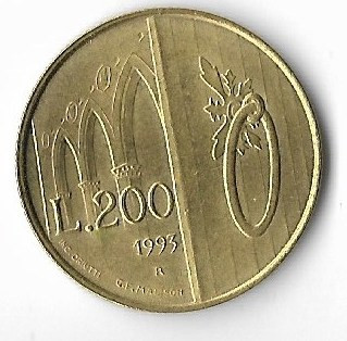 Moneda 200 lire 1993 - San Marino foto