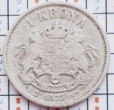1042 Suedia 1 krona 1875 km 741 argint, Europa