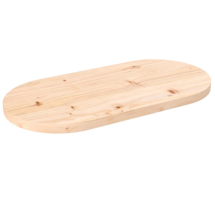 Gossi blat de masa, 60x30x2,5 cm, lemn masiv de pin, oval