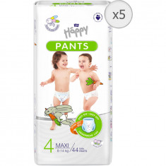 Scutece chilotel Happy Pants Maxi 4, 8-14 kg, 44 buc x 5