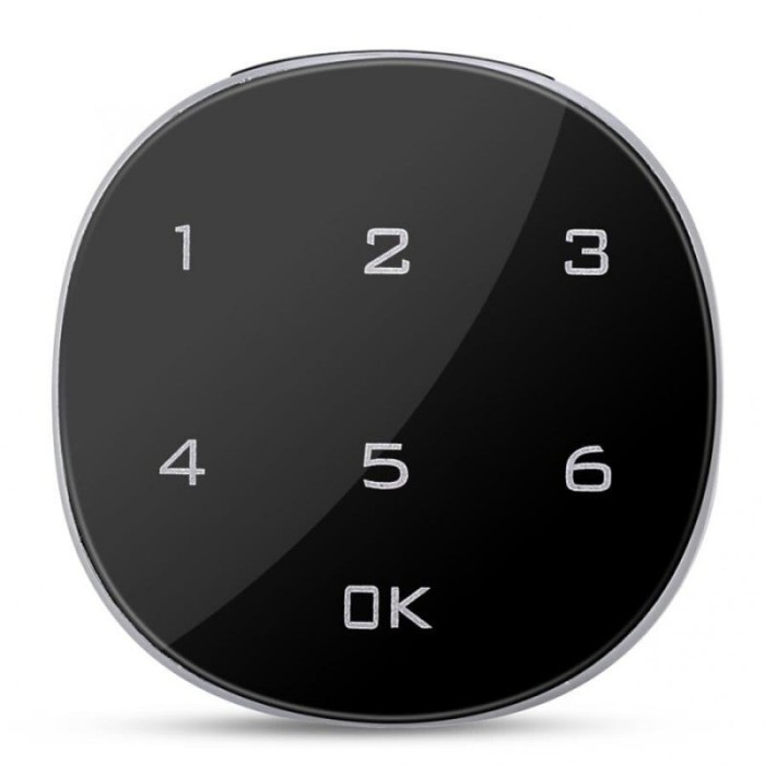 Incuietoare Inteligenta Techstar&reg;, Touch Screen Digital, 30mm, Alarma, Cod, Alimentare CR2023 si MicroUSB