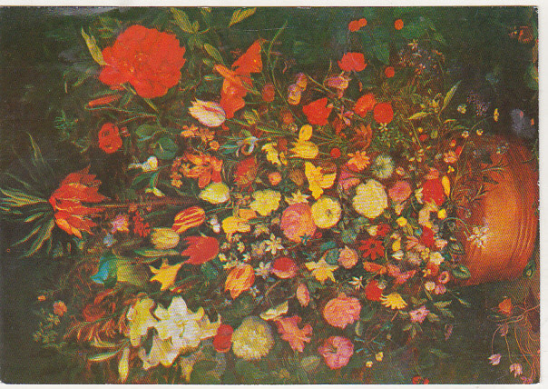 bnk cp Muzeul de Arta al RSR - Jan Breuegel cel Batran - Vas cu flori - unc