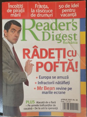 Revista READER&amp;#039;S DIGEST ROMANIA, NR. 18, Aprilie 2007, Mr Bean, 144 pag foto