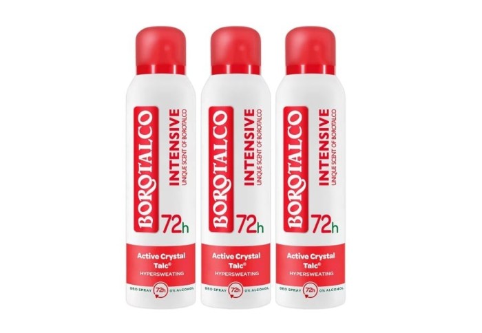 Pachet 3 x Deodorant Spray Borotalco, Intensive, 150 ml