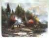 FARFURIE DECORATIVA CERAMICA DECOR THOMAS KINKADE BRADEX EDITIE LIMITATA TWILIGHT TRANQUILITY 21 CM