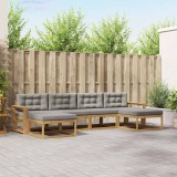 vidaXL Set de canapele de exterior cu pernă 6 pcs Alb și gri deschis 3386835