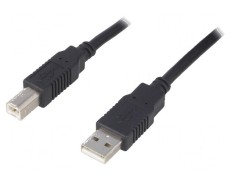 Cablu USB 2.0 A-B 3m negru Fire CCA foto