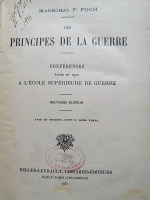 Mar&amp;eacute;chal F. FOCH - Des principes de la guerre. 1931 - 11 cartes d&amp;eacute;pliantes foto