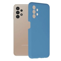 Husa Samsung Galaxy A13 4G Albastru Slim Mat cu Microfibra SoftEdge