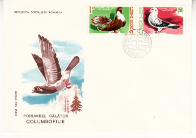 C12 - FDC Romania - Columbofilie - LP1028 - 1981 foto