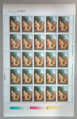 TIMBRE ROM&amp;Acirc;NIA L.P.1399/1965 -CRĂCIUN - Coală 25 timbre MNH foto