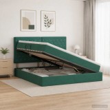 Cumpara ieftin Pat cu LED si saltea Verde inchis 180 x 200 cm Catifea