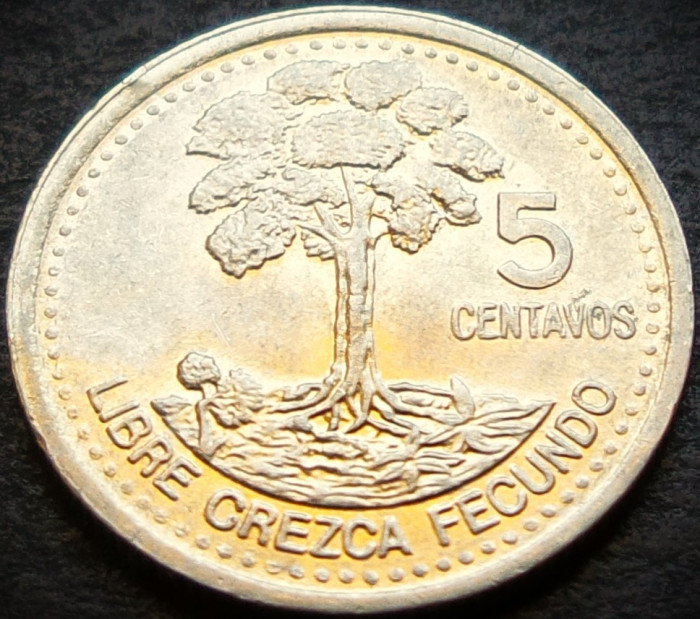 Moneda exotica 5 CENTAVOS - GUATEMALA, anul 2000 * cod 4791 = UNC