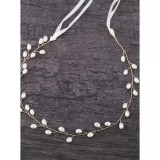 Cumpara ieftin Bentita Mireasa, Tip Banda cu Perle Artificiale, Aurie - 25659