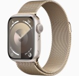 Cumpara ieftin Curea metalica milanese, marca THD, compatibila Apple Watch 41 mm seria 9, Apple Watch SE 40 mm, marime universala, auriu