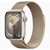 Curea metalica milanese, marca THD, compatibila Apple Watch 41 mm seria 9, Apple Watch SE 40 mm, marime universala, auriu