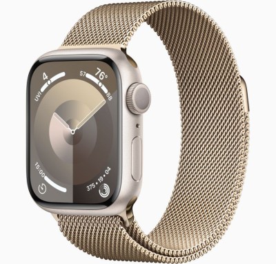Curea metalica milanese, marca THD, compatibila Apple Watch 41 mm seria 9, Apple Watch SE 40 mm, marime universala, auriu foto