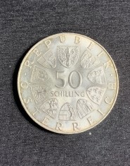 Moneda 50 schilling 1972 Austria argint