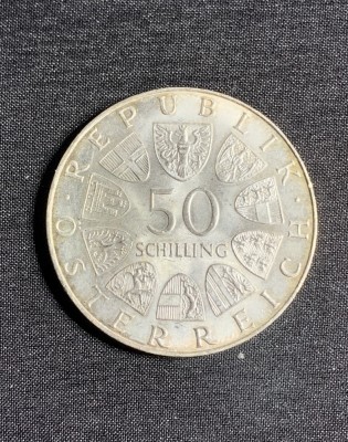Moneda 50 schilling 1972 Austria argint foto