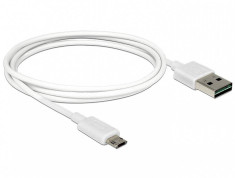 Cablu de date Delock USB-A - MicroUSB-B 2m White foto