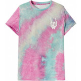 dusa Tricou pentru bărbați Tie Dye cu m&acirc;necă scurtă cu g&acirc;t rotund Top roz albastru mediu