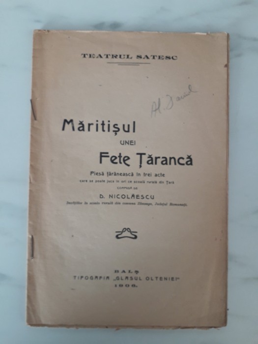 Maritisul unei fete taranca- D. Nicolaescu 1906 / R2S