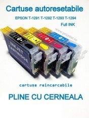 PACHET Cartuse PLINE CU CERNEALA autoresetabile EPSON T1291 T1292 T1293 T1294