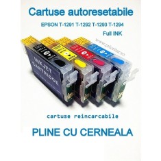PACHET Cartuse PLINE CU CERNEALA autoresetabile EPSON T1291 T1292 T1293 T1294