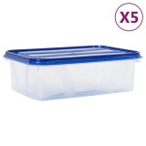 Cumpara ieftin Recipiente depozitare alimente cu capace, 5 buc., PP