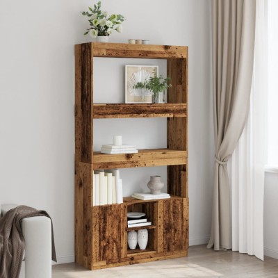 Gossi dulap inalt, lemn vechi, 92x33x180 cm, lemn prelucrat foto