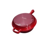 Oala dubla din fonta emailata cu maner 2 &icirc;n 1 pentru cuptor 27x10 cm Handy KitchenServ