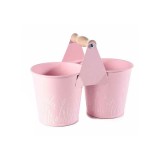 Cumpara ieftin Ghiveci flori metal roz 22x11x17H