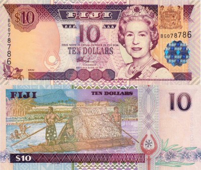 FIJI 10 dollars ND 2002 UNC!!! foto