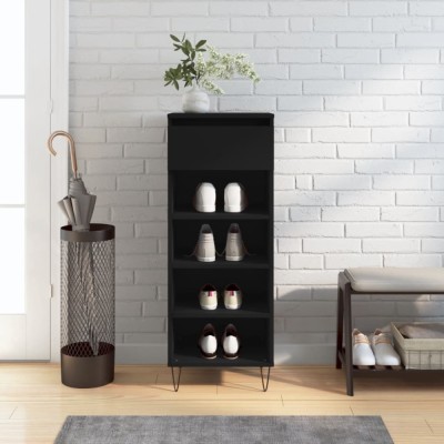 vidaXL Pantofar, negru, 40x36x105 cm, lemn compozit foto