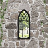 VidaXL Oglindă de grădină, negru, 70x30 cm, fier, uz exterior