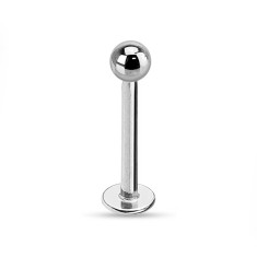Piercing Ureche Labret - 1.2x8x3 - argintiu bilă simplă