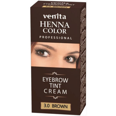 Vopsea de sprancene Crema Henna, Venita, Maro Inchis, 3.0, 15ml foto