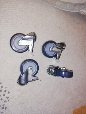 set 4 roti metalice cu frana foto