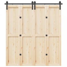 vidaXL Set feronerie pentru uși glisante, negru, 200 cm, oțel