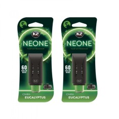 Pachet 2 x odorizant auto grila ventilatie Puf-Puf K2 NEONE EUCALIPT (Unisex)