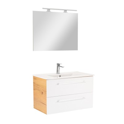 Mobilier complet de baie Vario Clam 80 stejar-alb foto