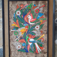 Pictură mexicană tradiţională cu păsări - deosebită